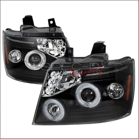 Overtime Halo LED Projector Headlight for 07 to 12 Chevrolet Avalanche, Black - 17 x 18 x 22 in. OV526715
